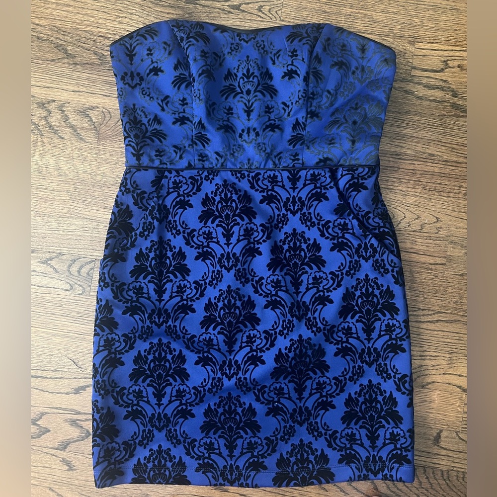 Black And Blue Mini Dress Floral Print